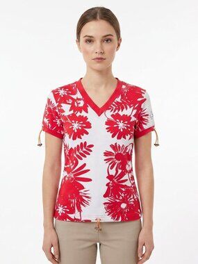 Rossignol by JC de Castelbajac Flower Print Drawstring Tee NEW- Sz. Med